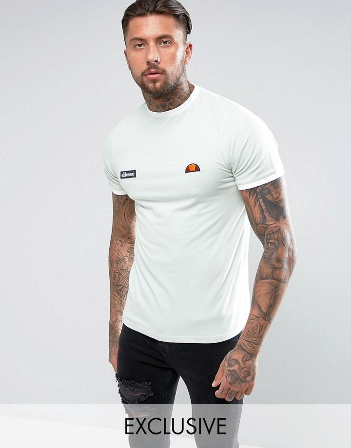 Ellesse Ringer T-shirt With Small Logo - Gray