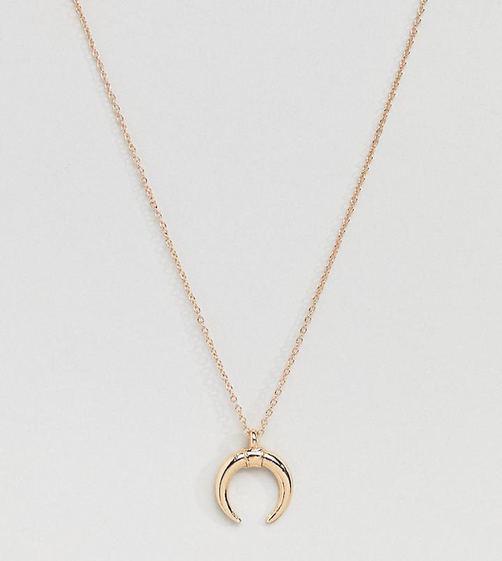 Designb Horn Pendant Necklace In Gold Exclusive To Asos - Gold