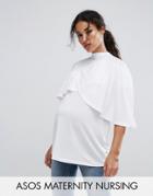 Asos Maternity Nursing Ruffle Double Layer Top - White