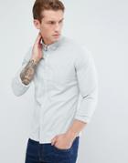 Asos Casual Slim Oxford In Light Green - Green