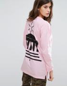 Carhartt Wip Radio Club Oversized Long Sleeve T-shirt With Athens Print - Pink