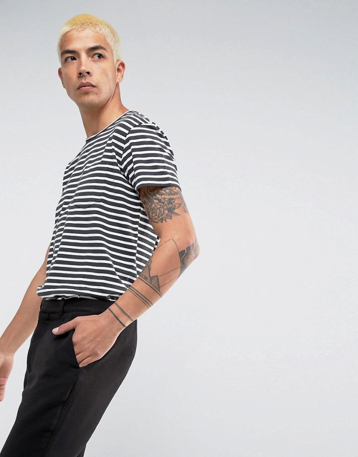 Weekday Rumor Stripe T-shirt - Gray