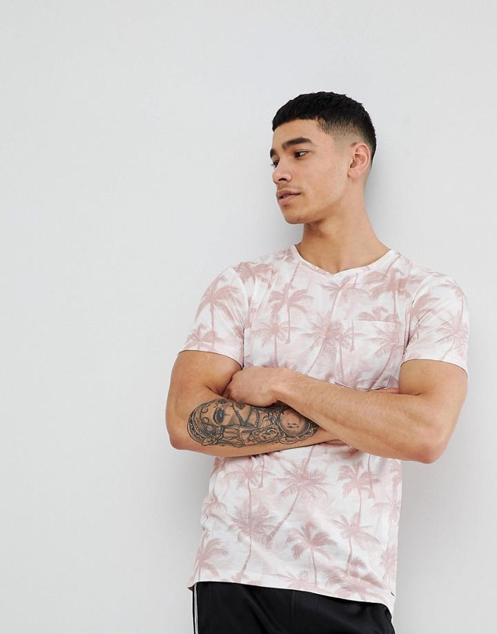 Blend Palm Print T-shirt - Red