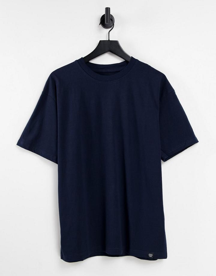 Pull & Bear Relaxed T-shirt In Navy