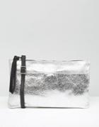 New Look Leather Cross Body Bag - Silver