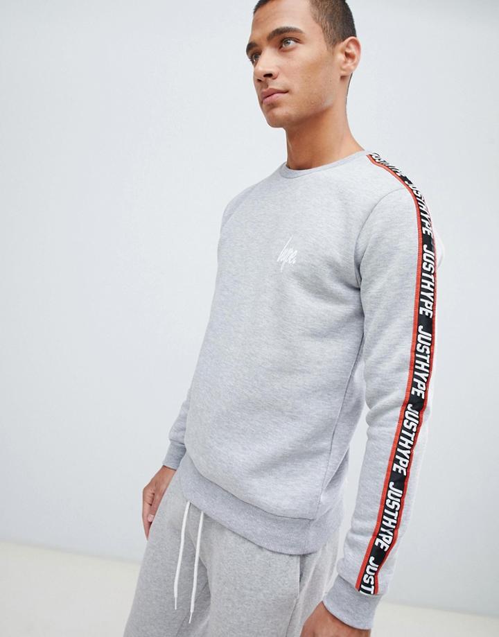 Hype Sweatshirt In Gray With Taping - Gray