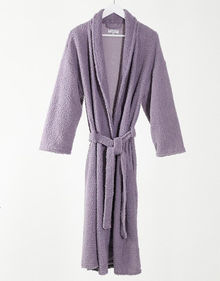 Brave Soul Lounge Fleece Robe-purple