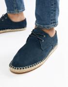 River Island Lace Up Espadrille In Navy - Navy
