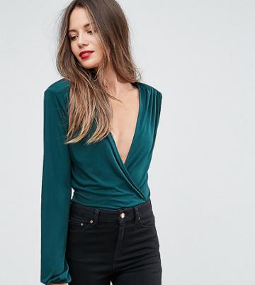 John Zack Tall Wrap Front Blouse - Cream