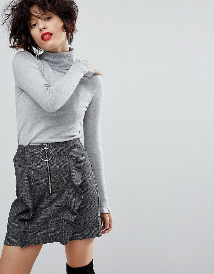 Mango Roll Neck Sweater - Gray