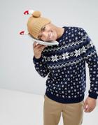 Asos Holidays Sweater With Snowflake Design - Multi