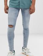 Cheap Monday Him Spray Super Skinny Jeans In Hex Blue - Blue