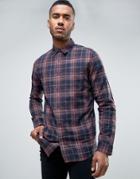 New Look Regular Fit Western Checked Shirt In Gray And Pink - Pink