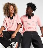 Collusion Unisex Oversized Football Style T-shirt With Print In Pink