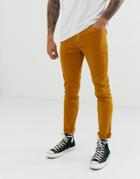 Asos Design Skinny Jeans In Mustard - Tan