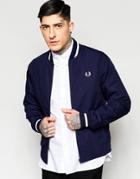 Fred Perry Laurel Wreath Bomber Jacket In Navy Made In England - Navy