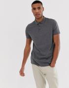 Asos Design Short Sleeve Jersey Polo - Gray