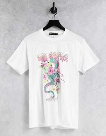 I Saw It First Oversized Tee With Print In White