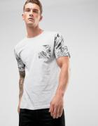 Only & Sons T-shirt With Contrast Sleeve And Pocket - White