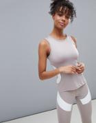 Asos 4505 Tank Top With Body Contour Detail - Tan