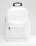 Spiral Backpack In White Iridescent - White