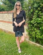 Urban Revivo Split Sleeve Mini Dress In Black
