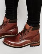 Bellfield Worker Boots In Brown Leather - Brown