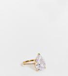 Asos Design Curve 14k Gold Plated Ring With Teardrop Crystal