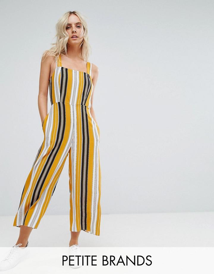 New Look Petite Stripe Jumpsuit - Yellow