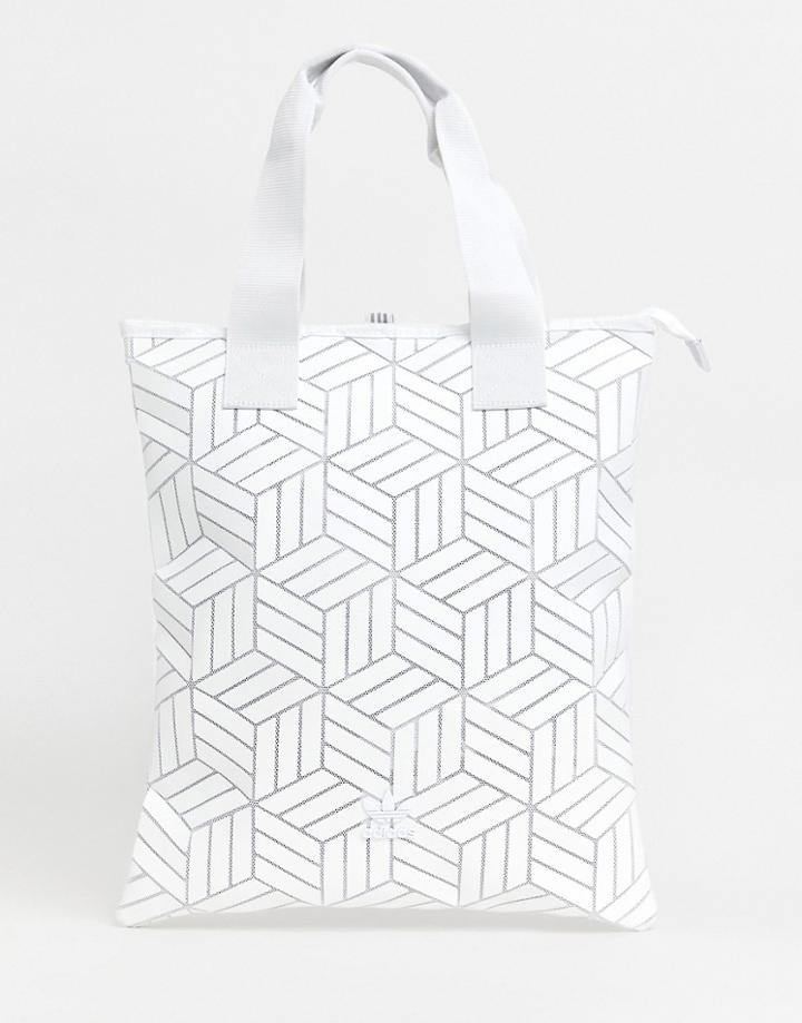 Adidas Originals Geometric 3d Shopper In White - White