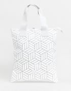 Adidas Originals Geometric 3d Shopper In White - White