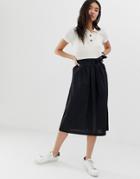 Asos Design Linen Prom Skirt - Black