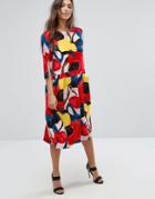 Orion Connie Floral Dress With Pleated Skirt - Multi