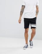 Only & Sons Jersey Shorts With Sport Stripe - Black