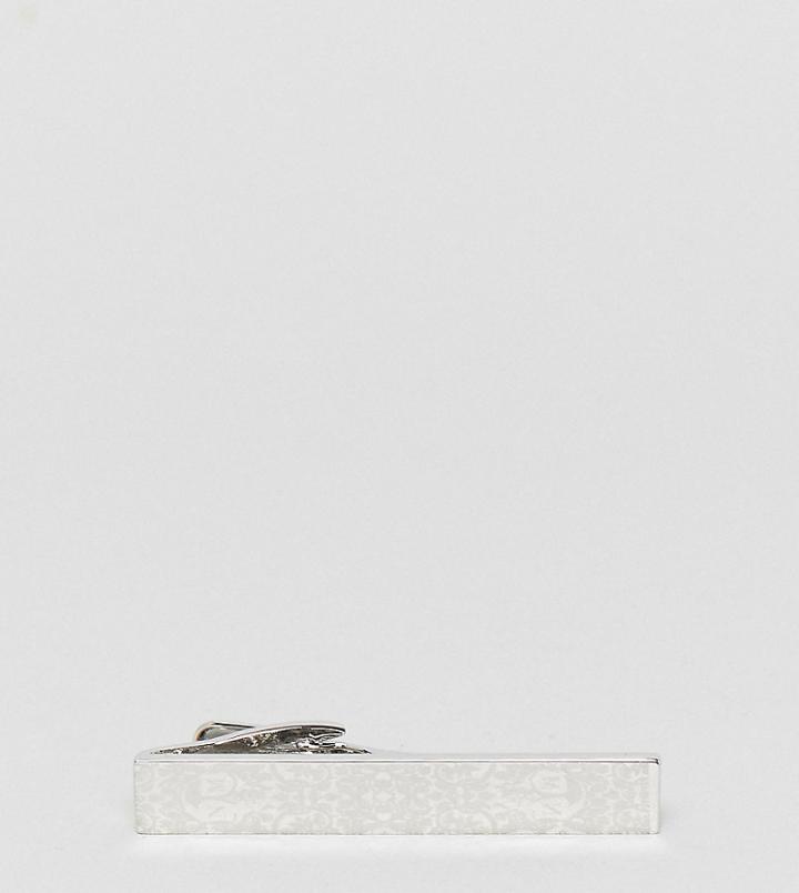 Noose & Monkey Wallpaper Printed Tie Bar (+) - Silver