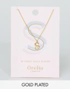 Orelia Gold Plated Large S Initial Necklace - Gold