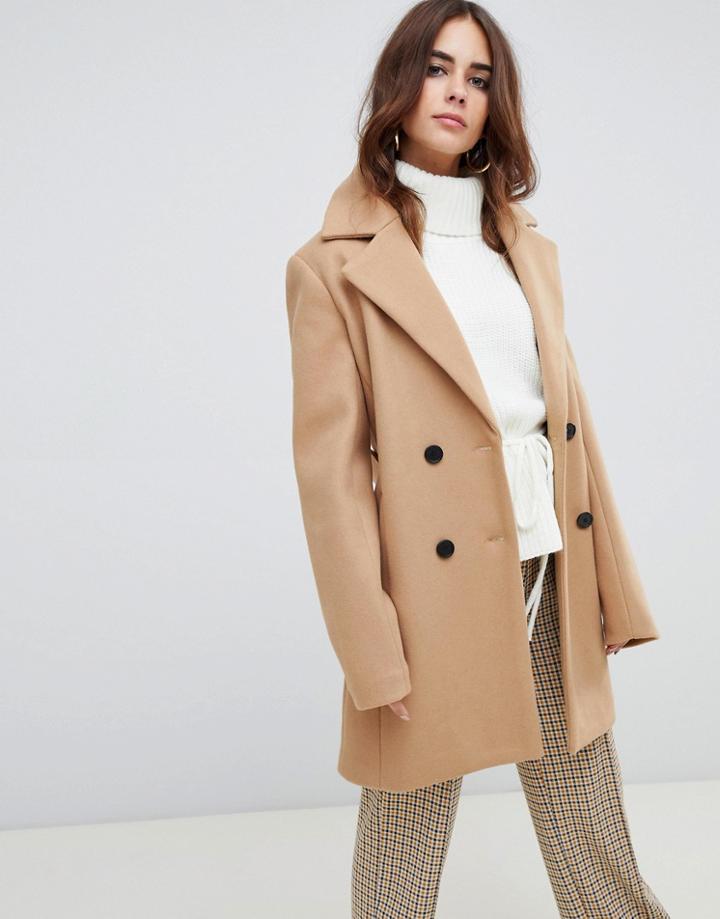 Fashion Union Smart Coat - Brown