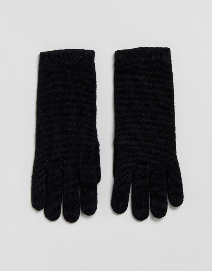 Johnstons Of Elgin 100% Cashmere Gloves In Black - Black