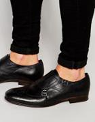 Hudson London Castleton Leather Monk Shoes - Black