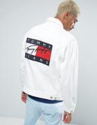 Tommy Jeans 90s Denim Jacket M22b Back Logo In White - White