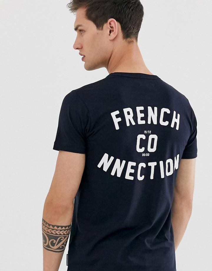 French Connection Back Print Logo T-shirt-navy