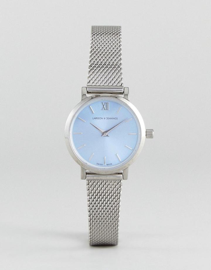 Larsson & Jennings Lcn26 Lugano & Norse Solaris Mesh Watch In Silver - Silver