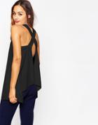 Asos Thick Strap Cami With Open Back - Black