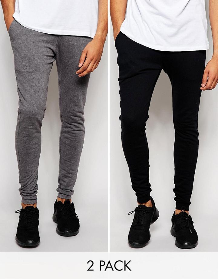 Asos 2 Pack Super Skinny Joggers - Multi