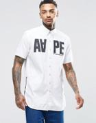 Aape By A Bathing Ape Basic Short Sleeve Shirt In Slim Fit - White