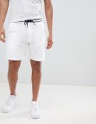 Bershka Jersey Shorts In White - White