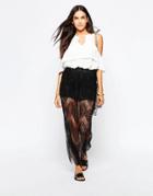 Goldie Lost Lead Lace Maxi Skirt - Black