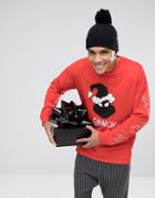 Asos The Grinch Holidays Oversized Long Sleeve T-shirt - Red