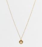 Asos Design Necklace With Circle Grecian Wave Border Pendant In 14k Gold Plate