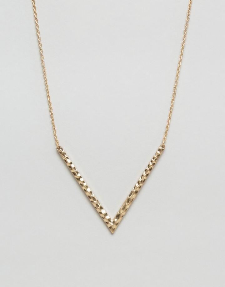 Pilgrim V Simple Necklace - Gold